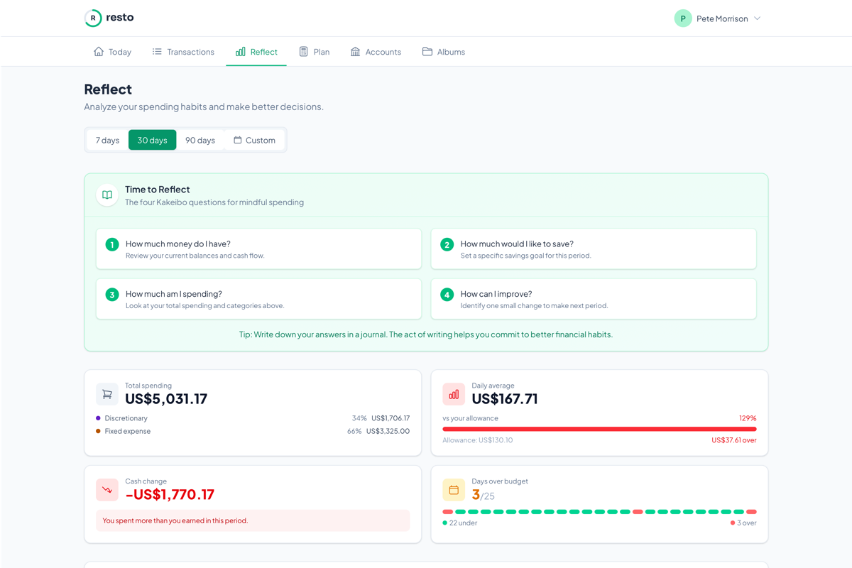 Reflect tab screenshot